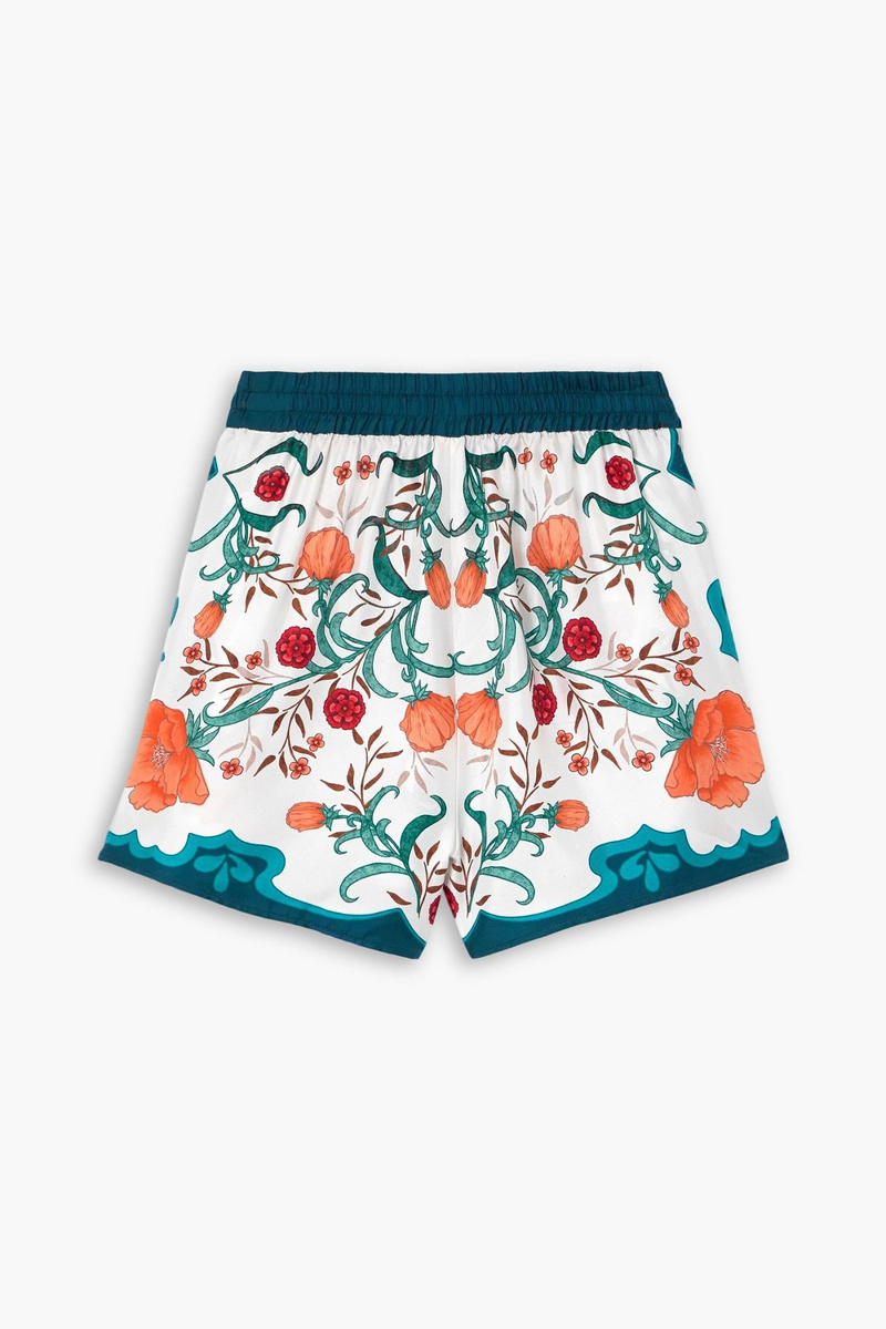 la doublej x orlebar brown - orlebar brown printed silk-twill shorts - blue - xl