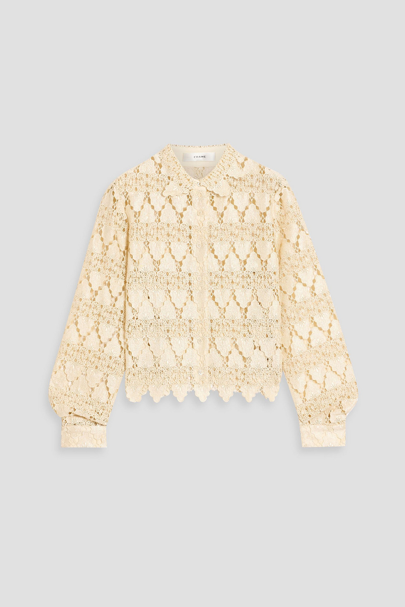 frame - crocheted-lace shirt - white - xs