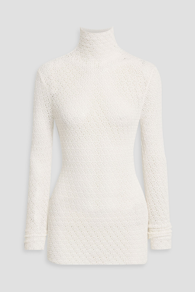 toteme - crochet-knit turtleneck top - white - xxs