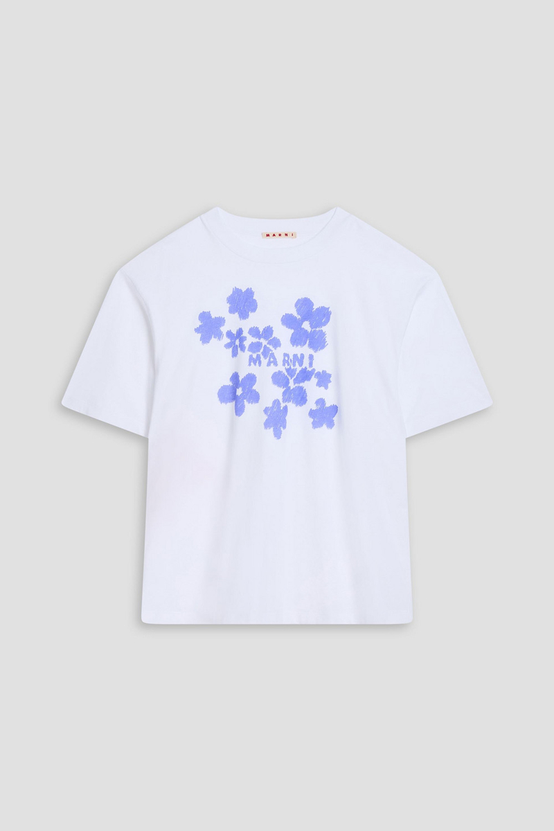 marni - printed cotton-jersey t-shirt - white - it 36