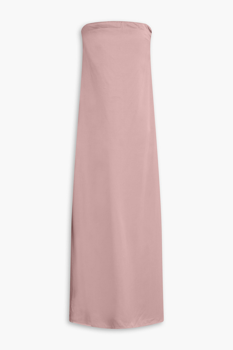 esse studios - opia strapless satin-crepe maxi dress - pink - uk 6