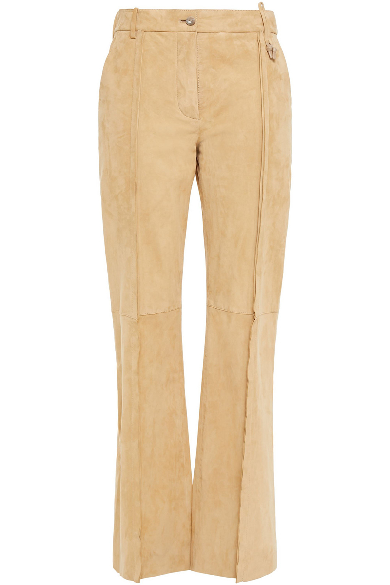 acne studios - suede bootcut pants - neutral - de 32