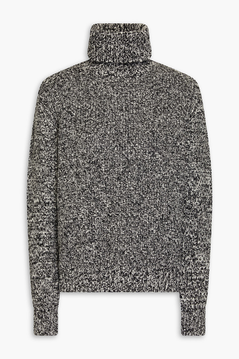 another tomorrow - cashmere and wool-blend turtleneck sweater - black - l