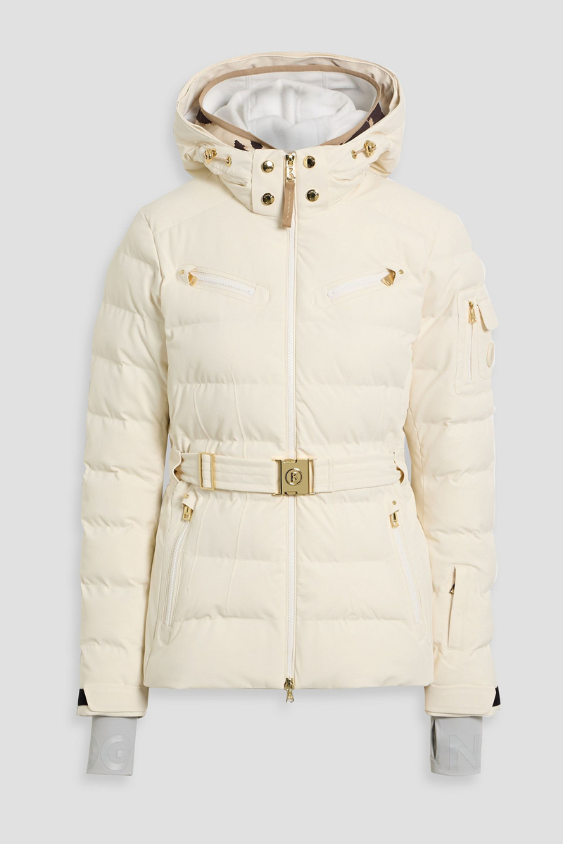 bogner - ellya belted quilted ski jacket - white - de 44
