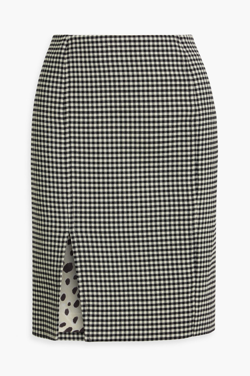 Marni - Gingham wool-blend skirt - Black - IT 42