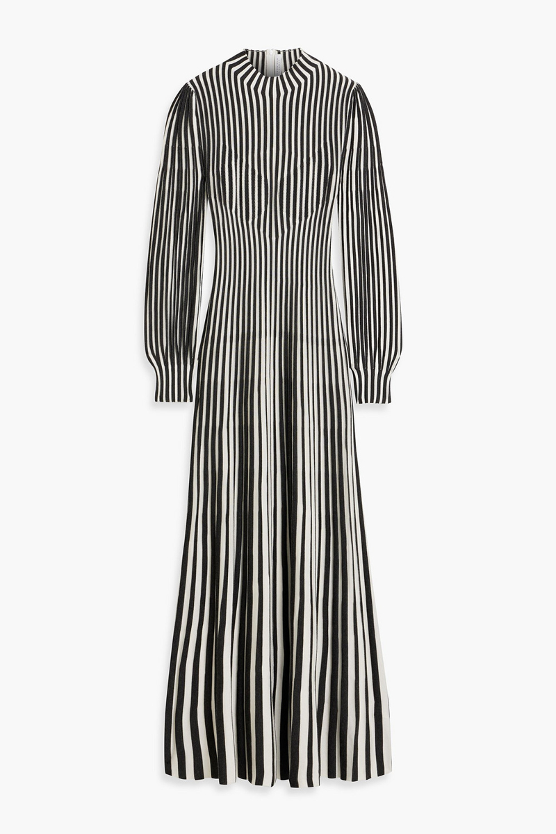 gabriela hearst - lee striped silk and cashmere-blend maxi dress - gray - xs