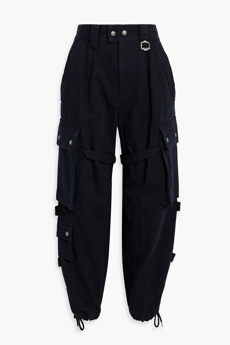 isabel marant - elore high-rise cargo jeans - blue - fr 36