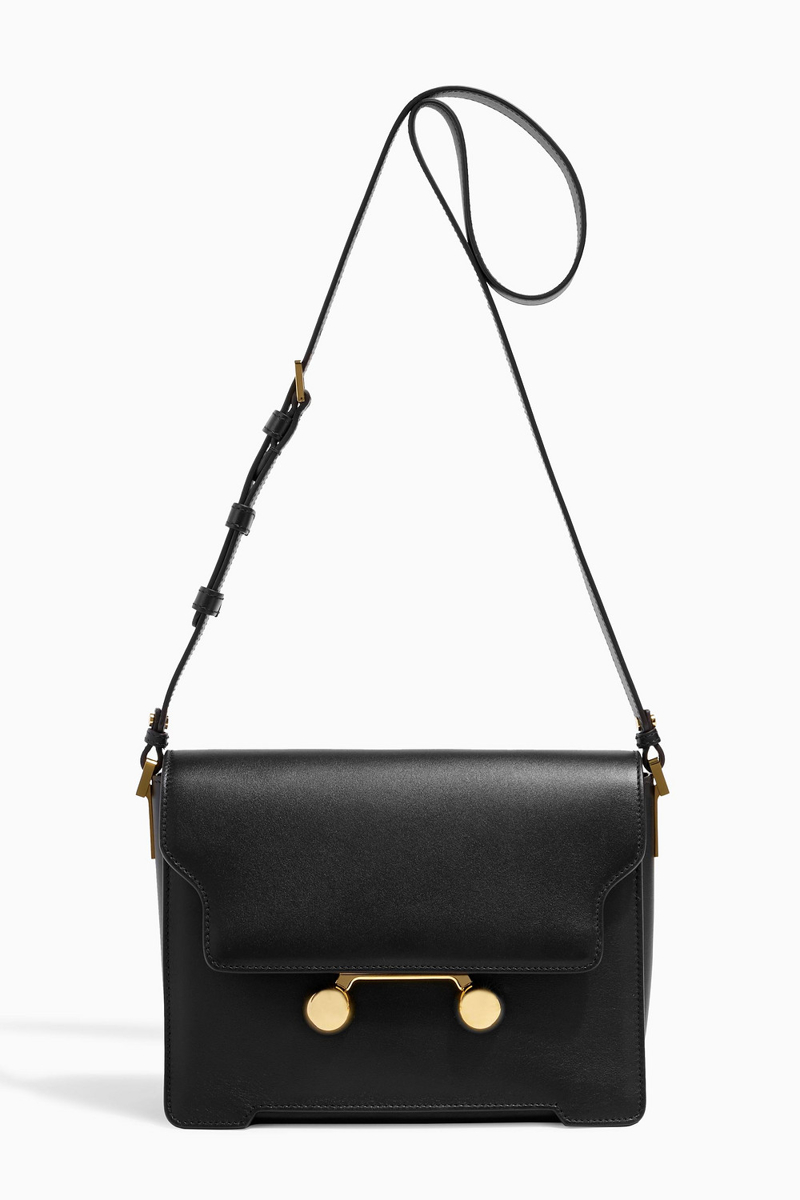 marni - trunkaroo leather shoulder bag - black - onesize