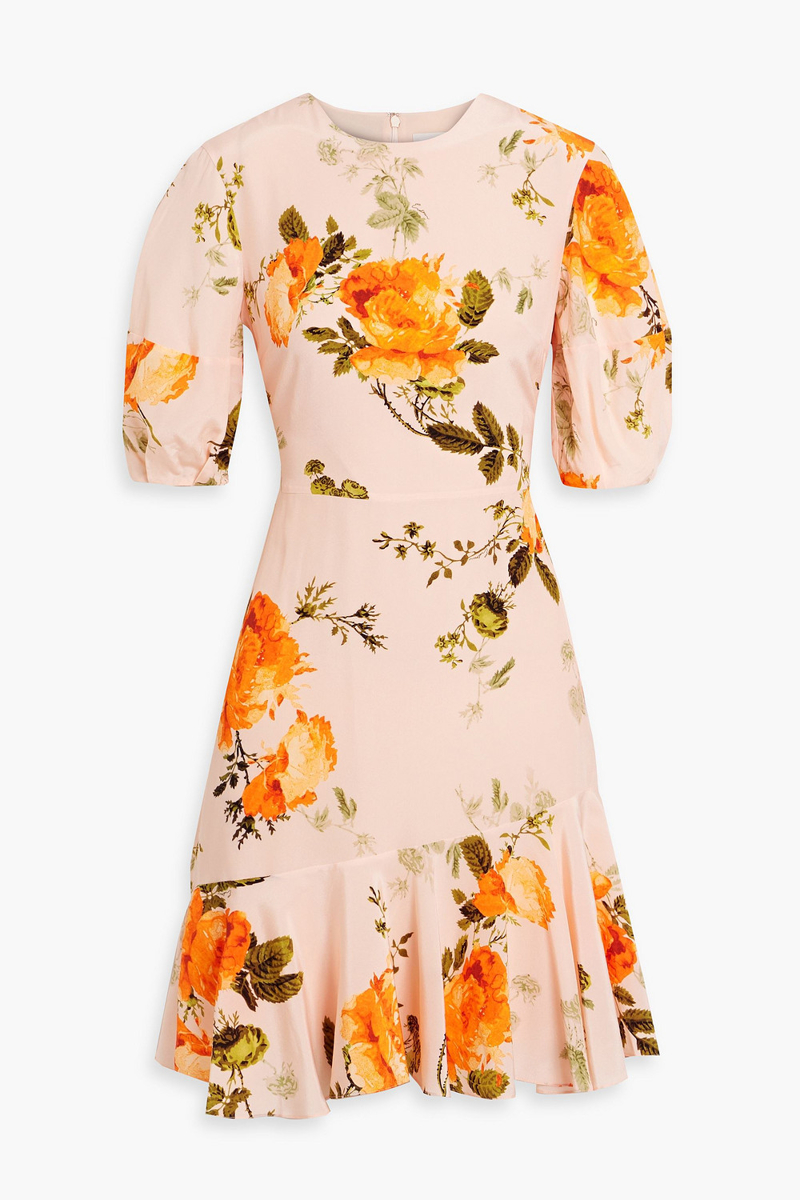 erdem - floral-print silk crepe de chine mini dress - pink - uk 10