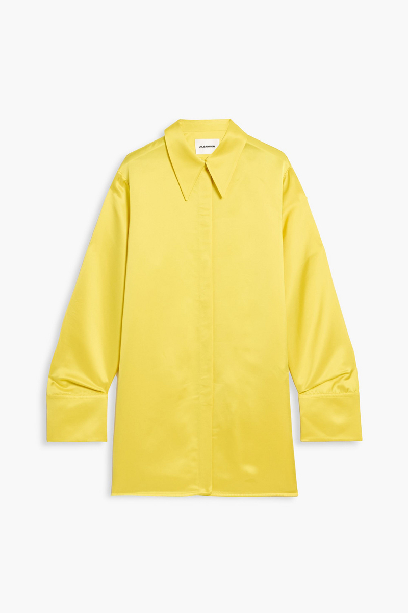jil sander - cupro-blend satin shirt - yellow - fr 38