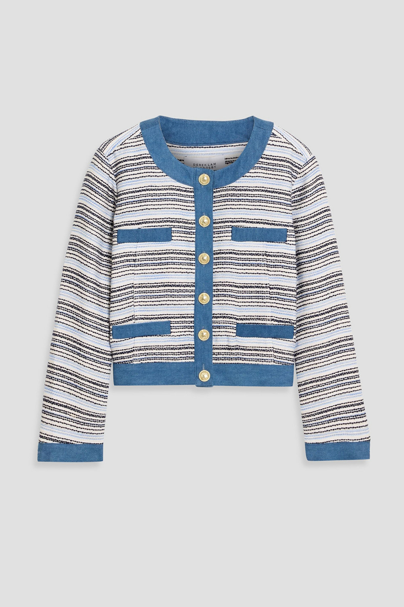 derek lam 10 crosby - elain cotton-blend tweed jacket - white - us 0