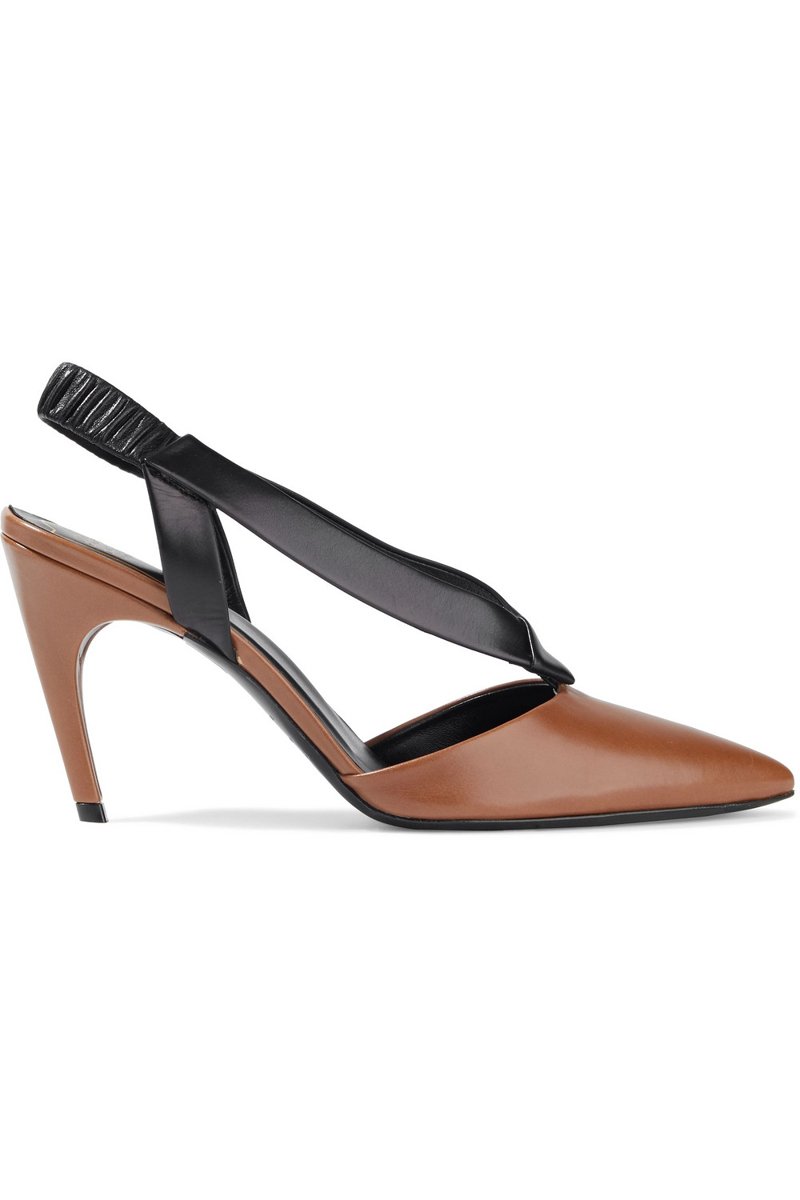 Roger Vivier - Two-tone leather slingback pumps - Brown - EU 37