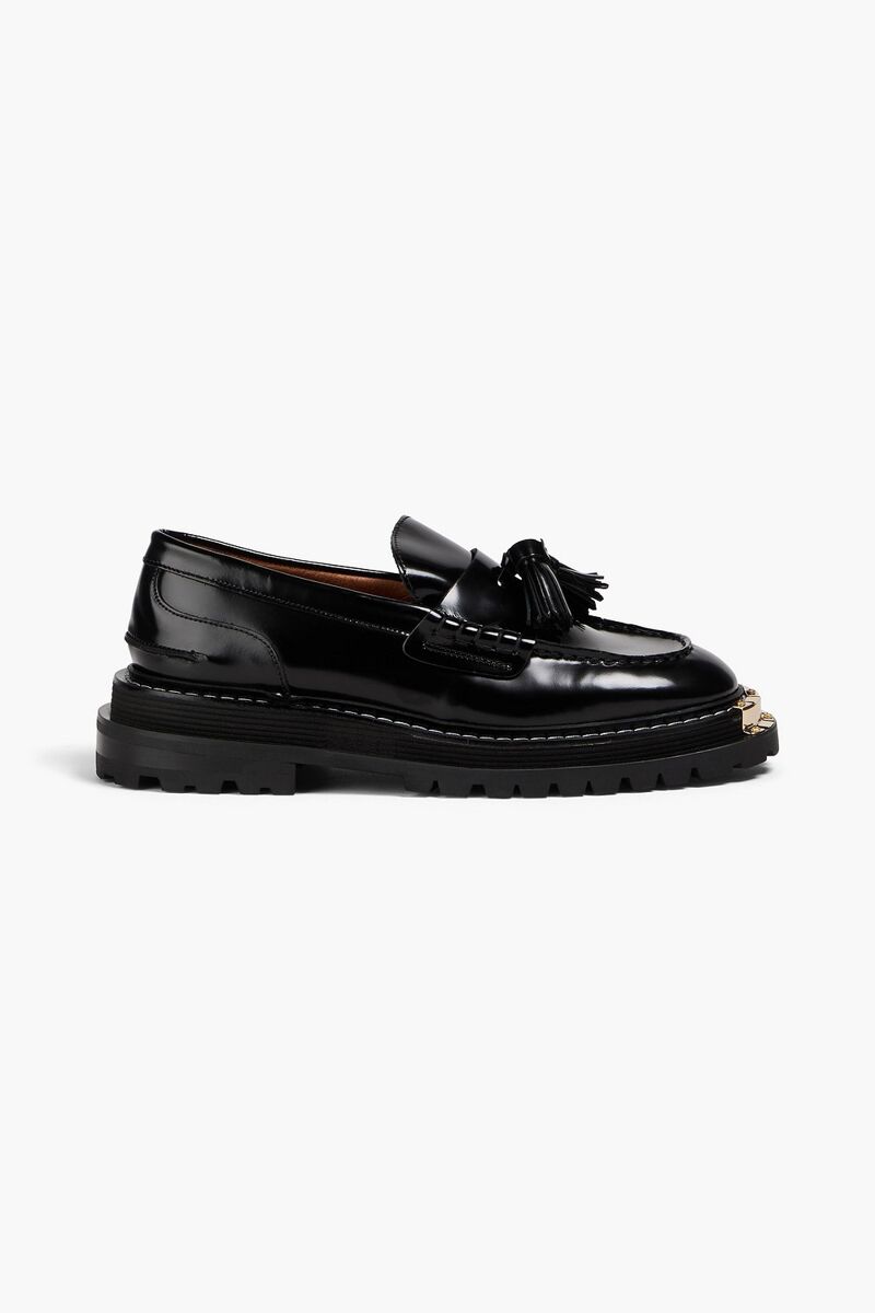Sandro - Tasseled leather loafers - Black - EU 35
