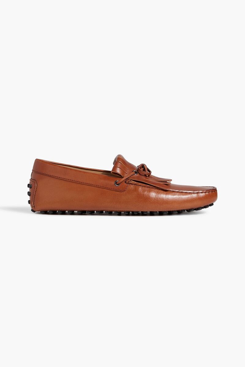 Tod's - Fringed leather driving shoes - Brown - UK 5