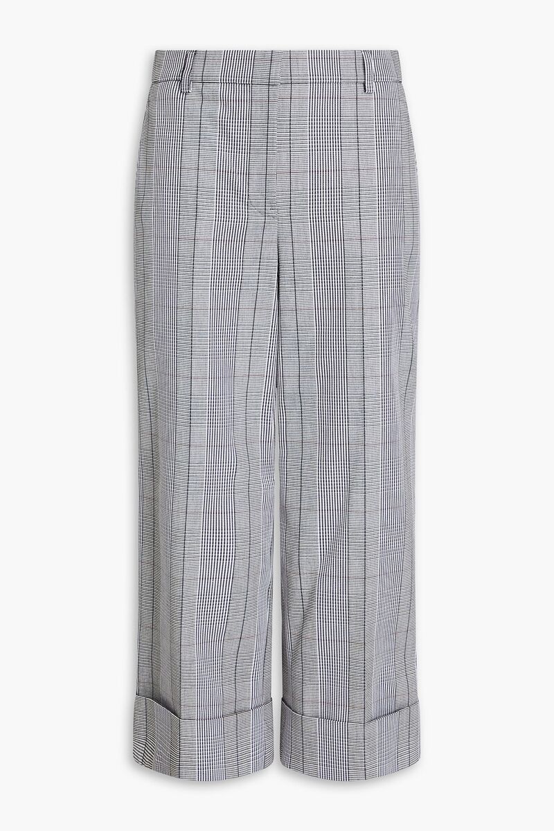 Thom Browne - Cropped Prince of Wales checked straight-leg pants - Black - IT 40