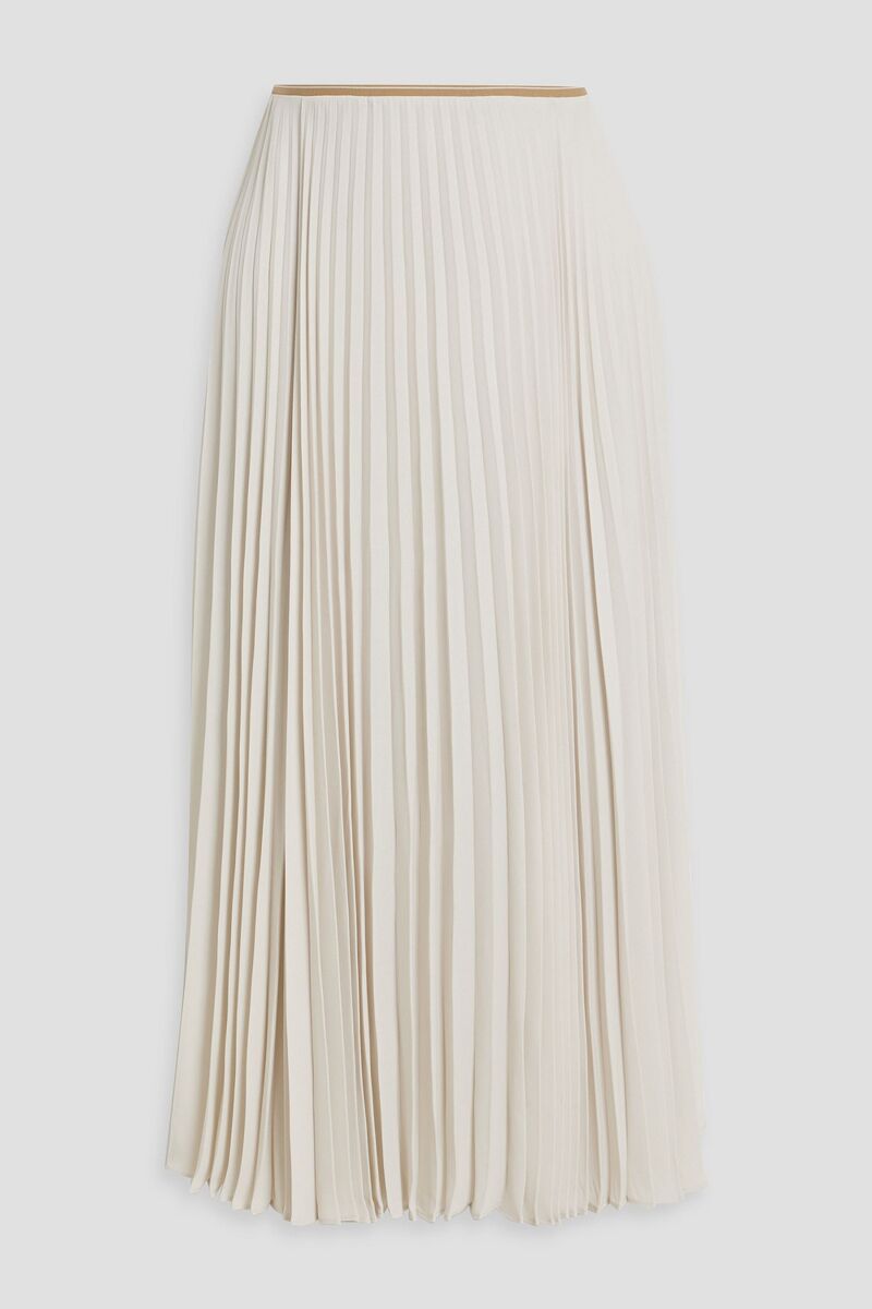 Vince. - Pleated chiffon midi skirt - White - US 8