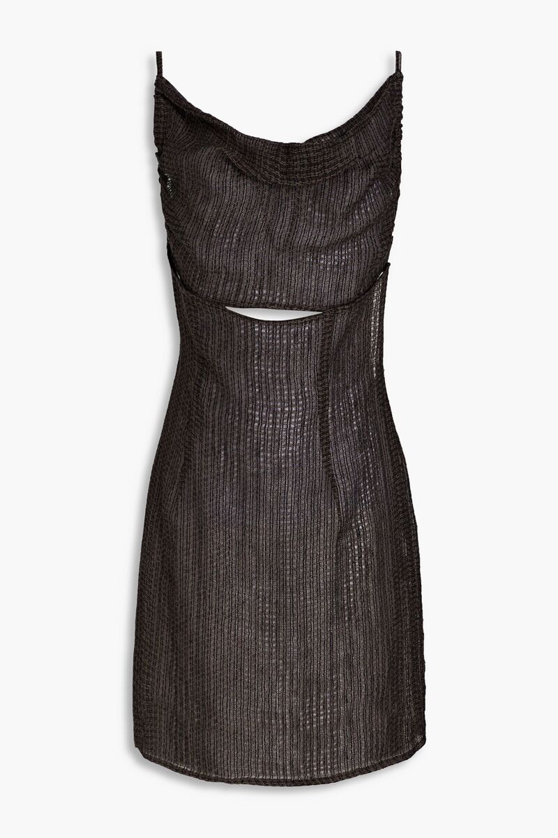 Le Kasha - Kharga convertible draped linen mini dress - Gray - L