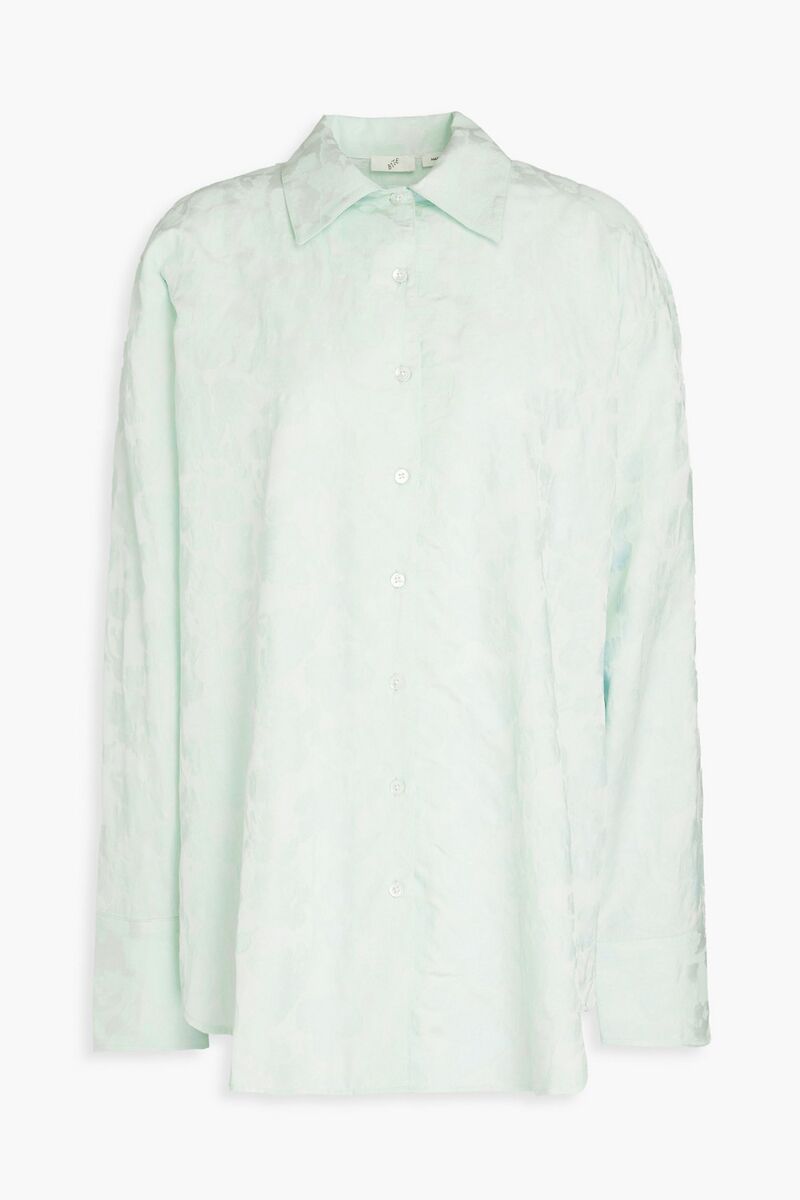 Bite Studios - Cotton-blend jacquard shirt - Green - UK 10