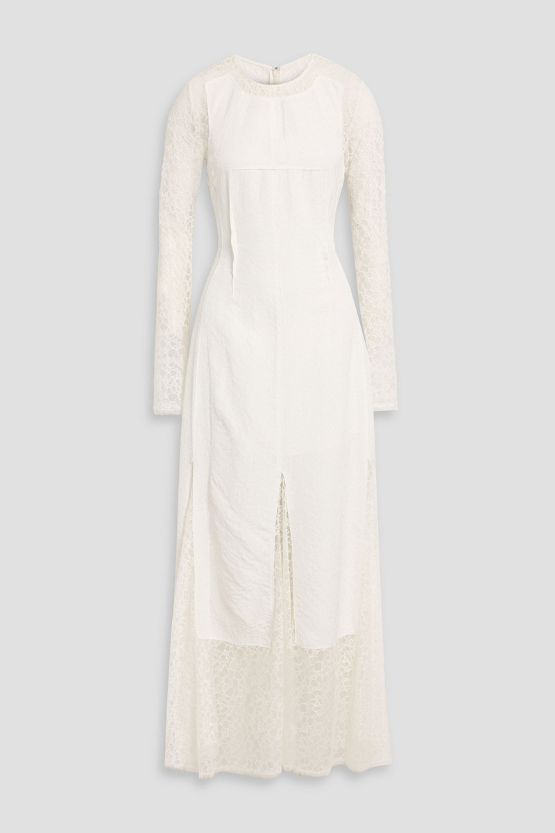 simkhai - brinda corded lace and cloqué gown - white - us 0
