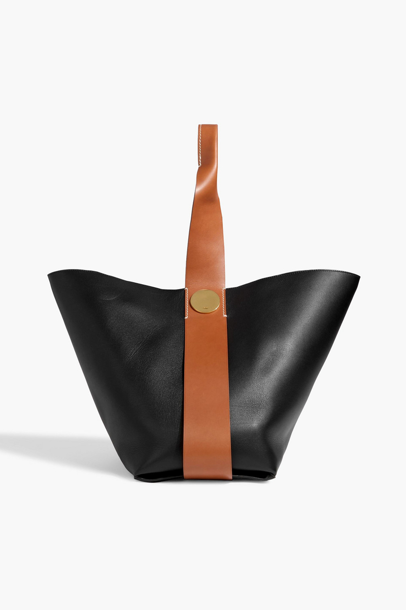 jil sander - two-tone leather tote - black - onesize