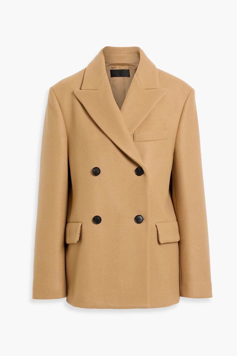 nili lotan - vianney double-breasted wool-felt coat - brown - xs