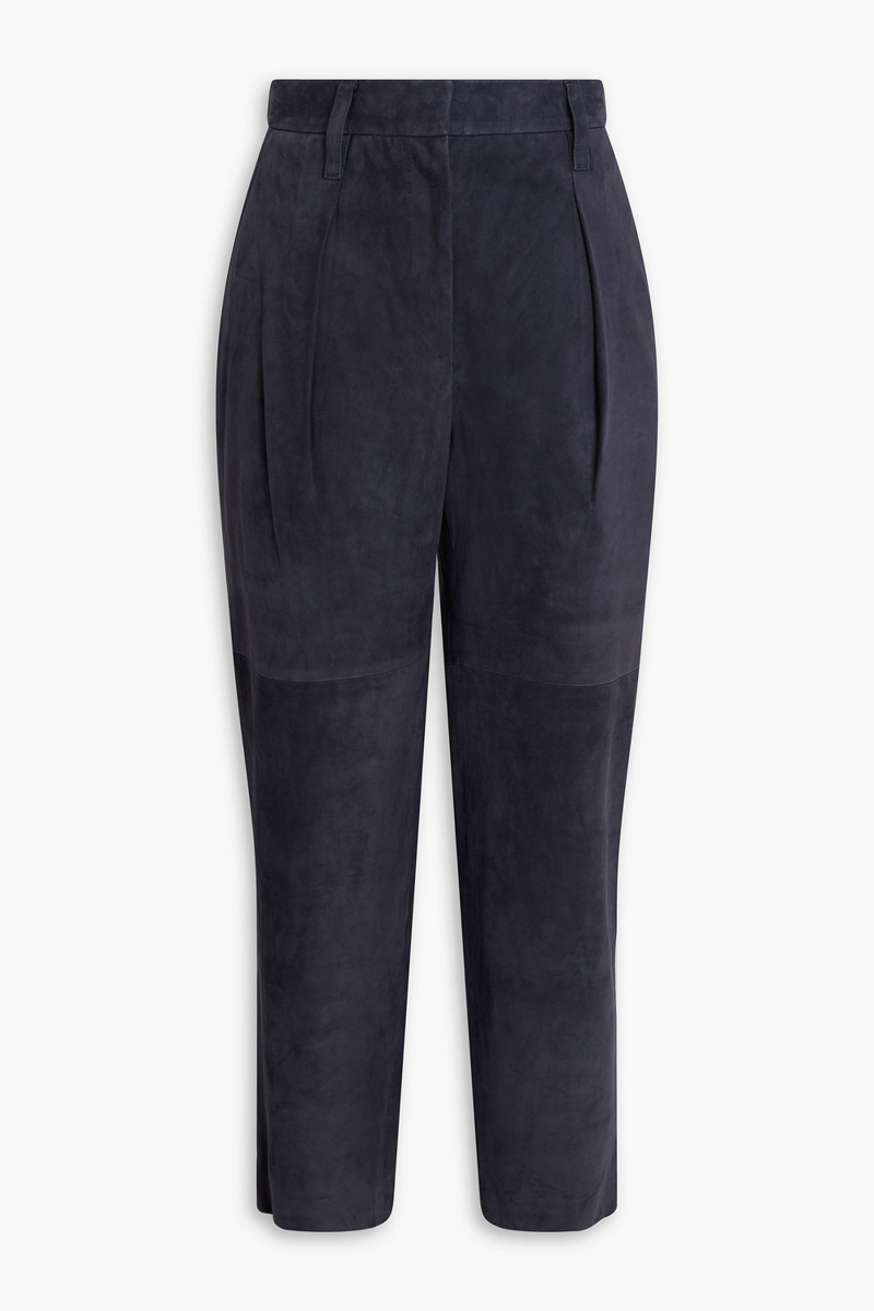 brunello cucinelli - suede tapered pants - blue - it 38