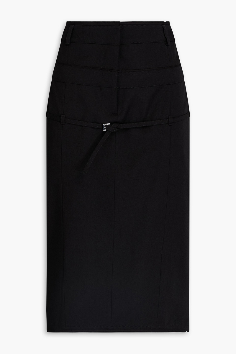 jacquemus - caraco belted canvas pencil skirt - black - fr 34