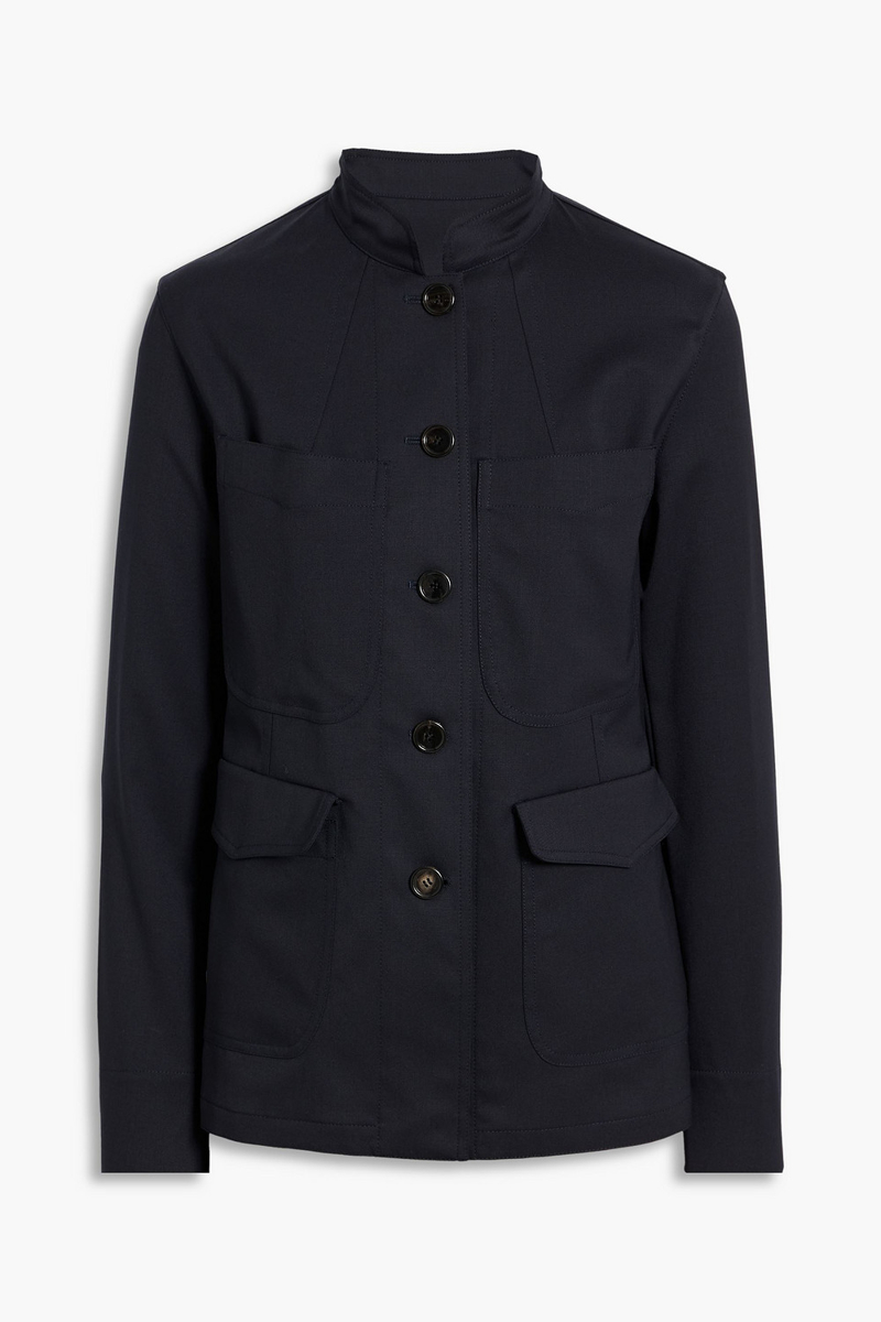 veronica de piante - noor wool-blend twill jacket - blue - it 40