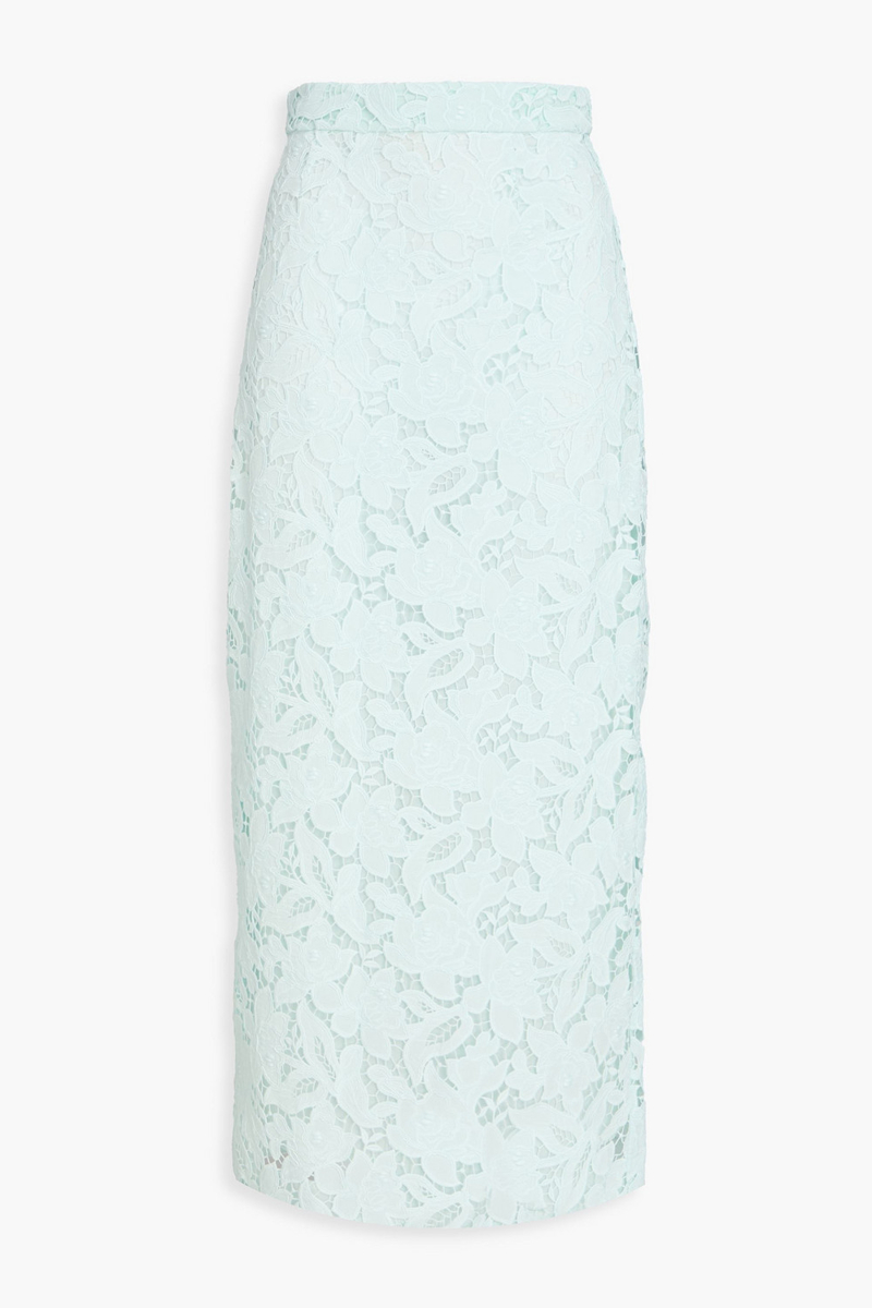zimmermann - guipure lace midi pencil skirt - green - 00