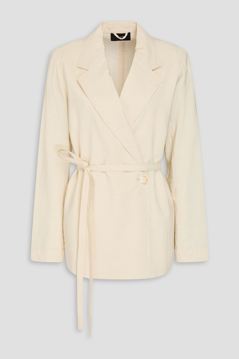 joseph - mayet double-breasted textured silk-blend twill blazer - white - fr 36