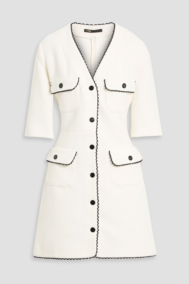 maje - tweed mini dress - white - fr 42