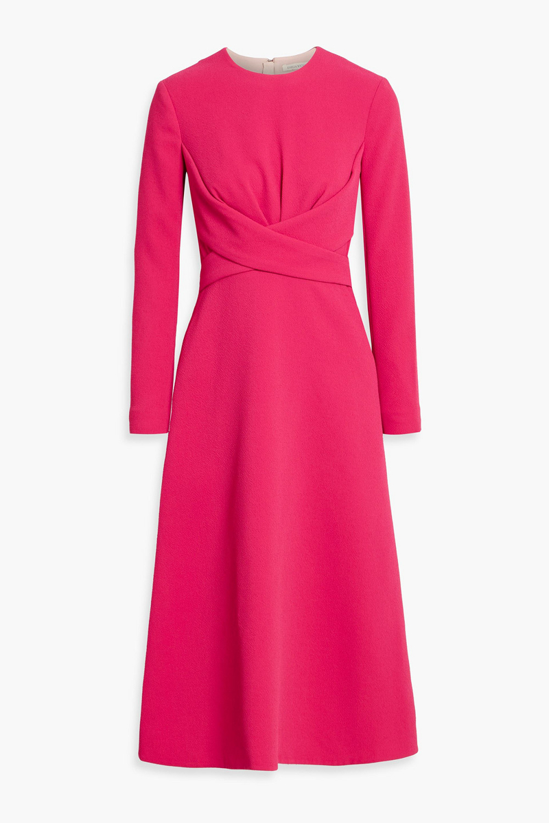 emilia wickstead - elta draped crepe midi dress - pink - uk 8