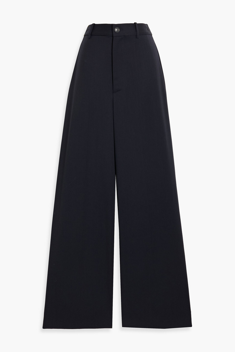 nili lotan - johan wool-blend twill wide-leg pants - blue - us 0