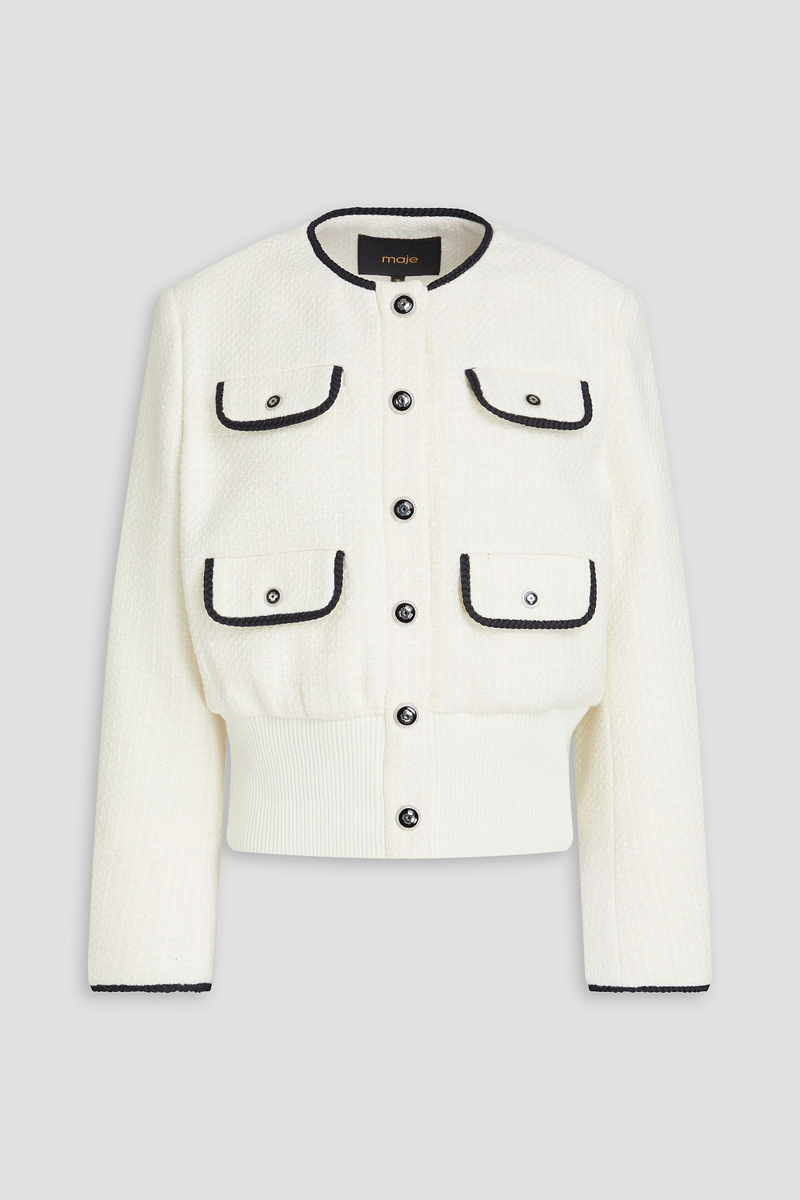 maje - tweed jacket - white - fr 40