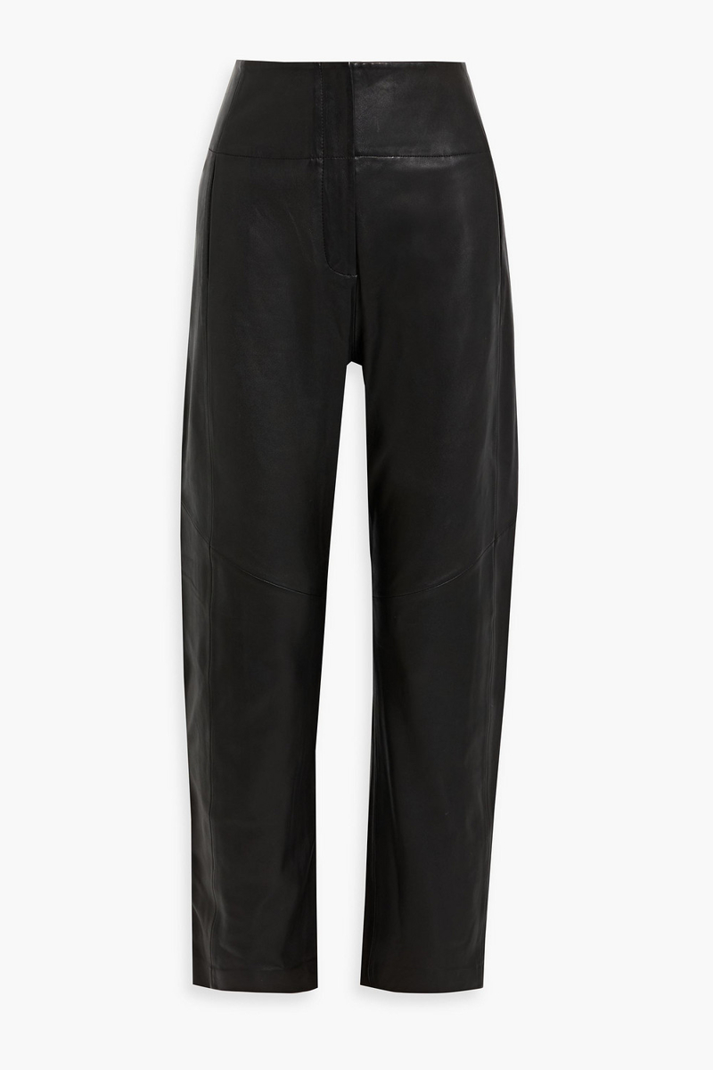 the sei - leather straight-leg pants - black - us 10