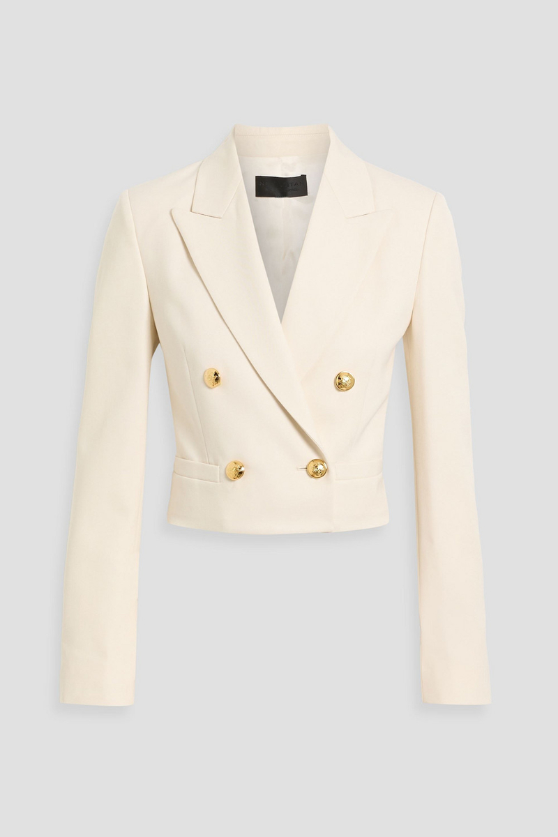 nili lotan - beauregard cropped double-breasted wool-twill blazer - white - us 00