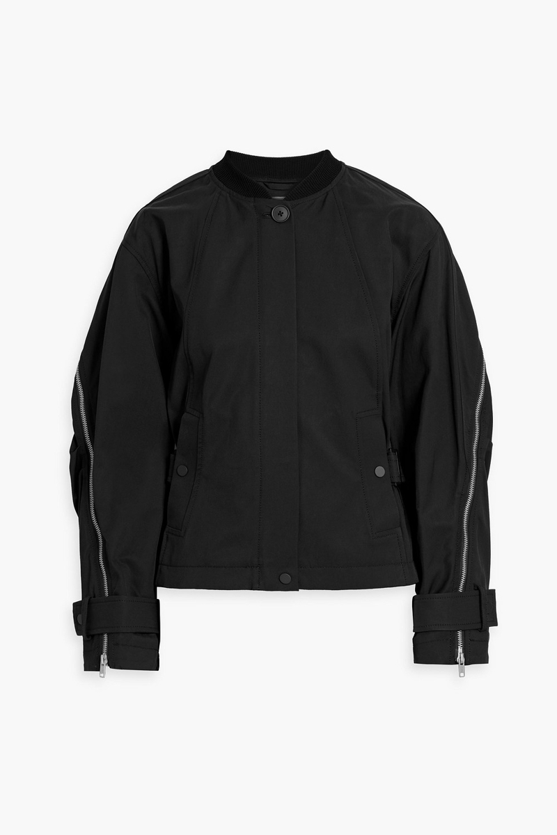 3.1 phillip lim - zip-detailed cotton-blend twill jacket - black - xs