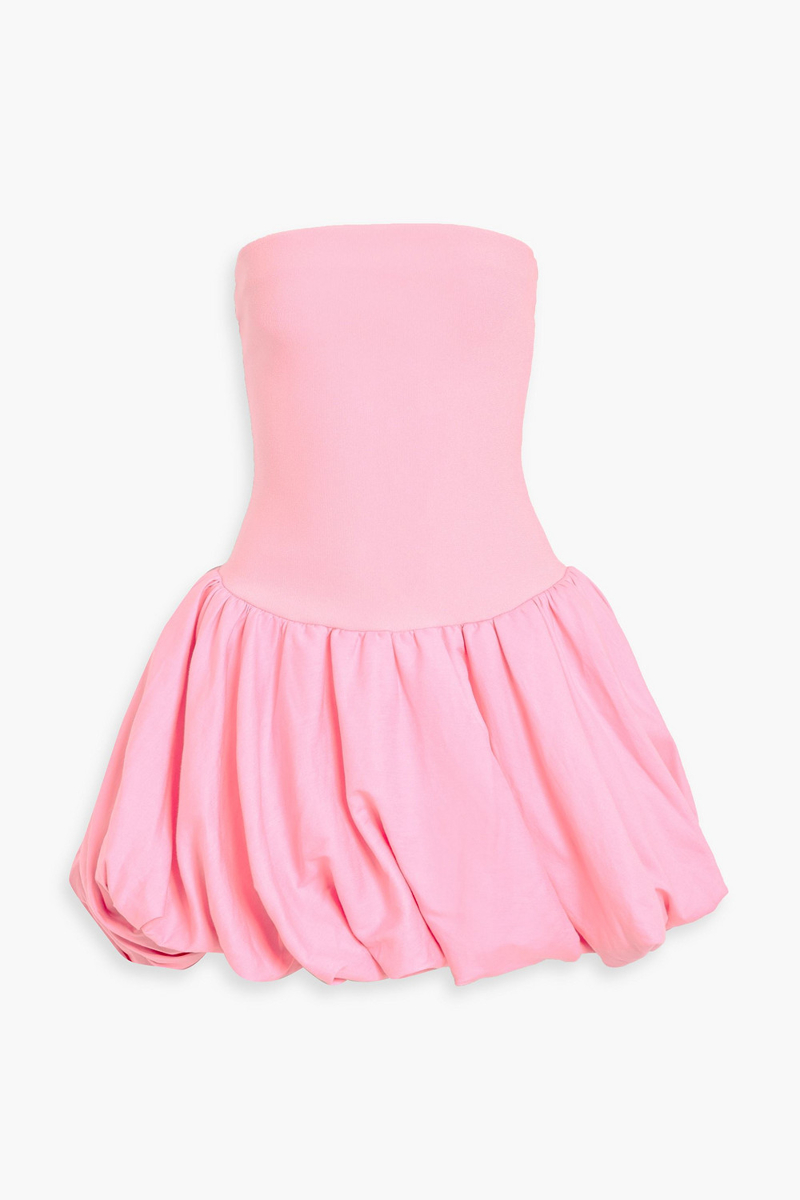 simkhai - pollie strapless stretch-knit and linen-blend mini dress - pink - s