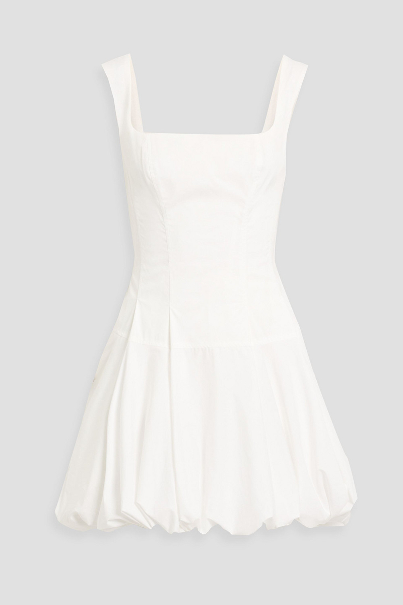 simkhai - juni cotton-blend poplin mini dress - white - us 0