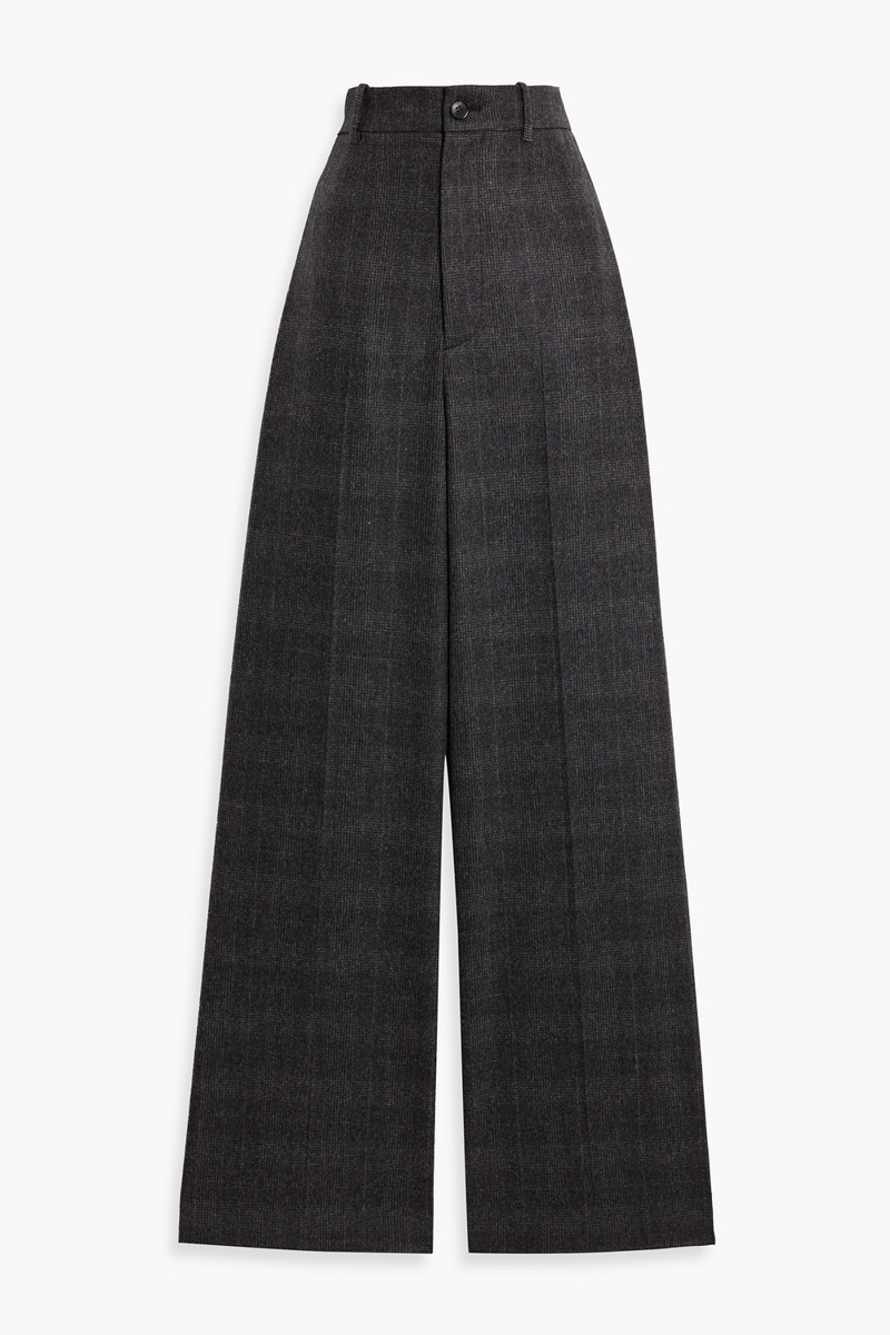 nili lotan - johan checked wool-blend wide-leg pants - gray - us 00