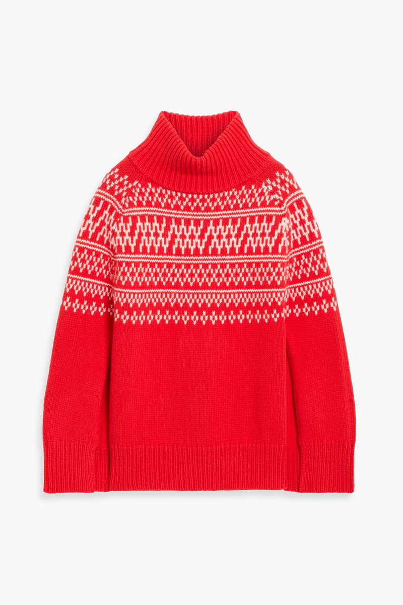 we norwegians - setesdal merino wool and cashmere-blend turtleneck sweater - red - xs/s