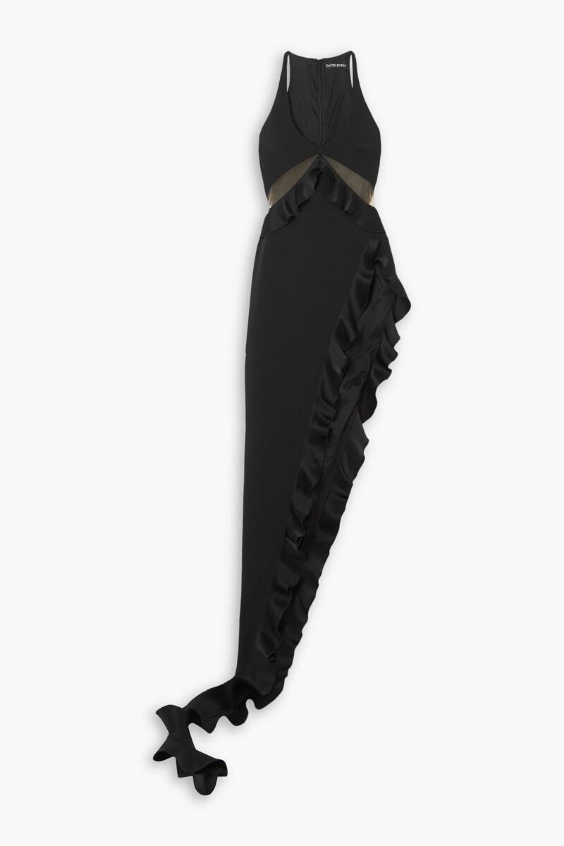 David Koma - Cutout crepe gown - Black - UK 10