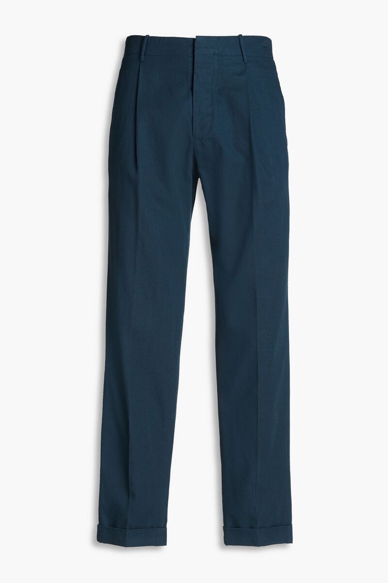 Slowear - Incotex pleated cotton pants - Blue - IT 46
