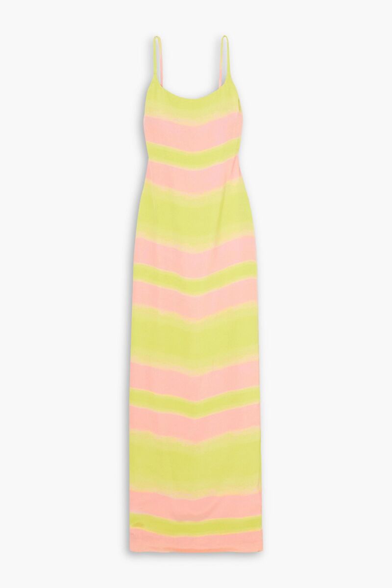 Brandon Maxwell - Striped open-back silk maxi dress - Pink - US 4