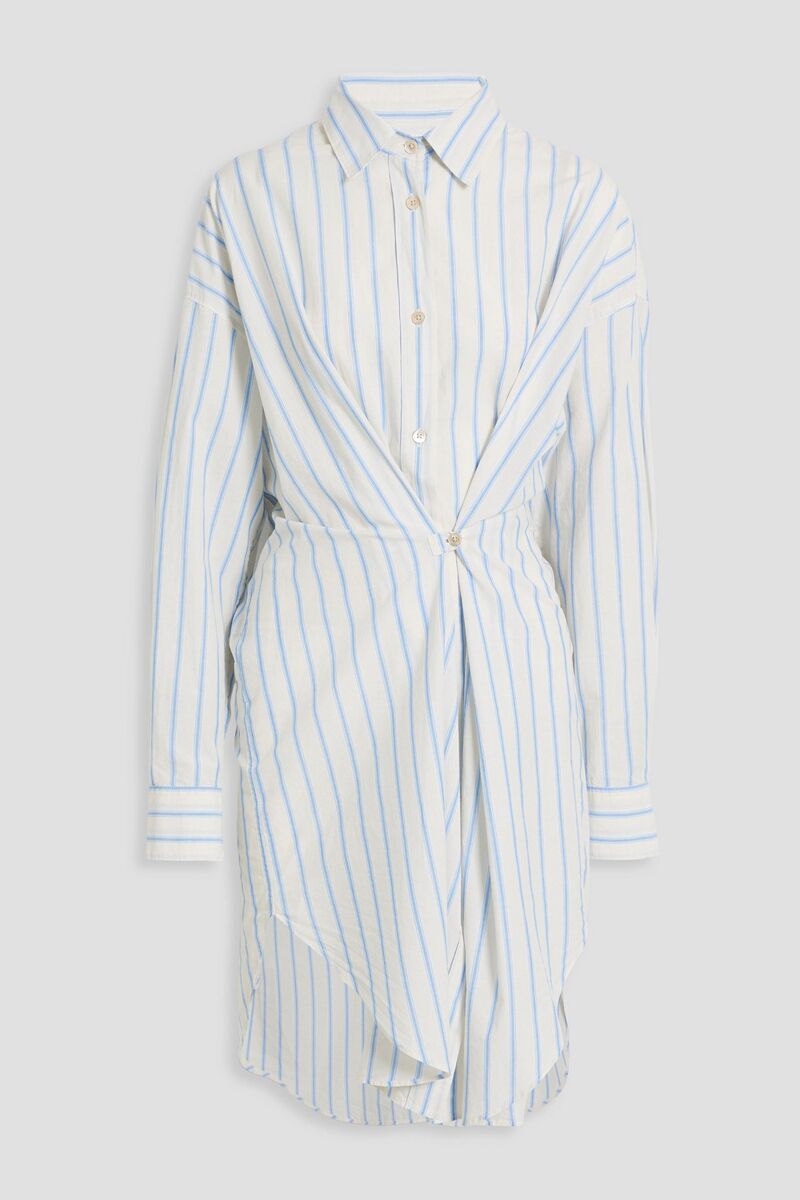 Marant Étoile - Seen striped cotton-poplin midi shirt dress - White - FR 40