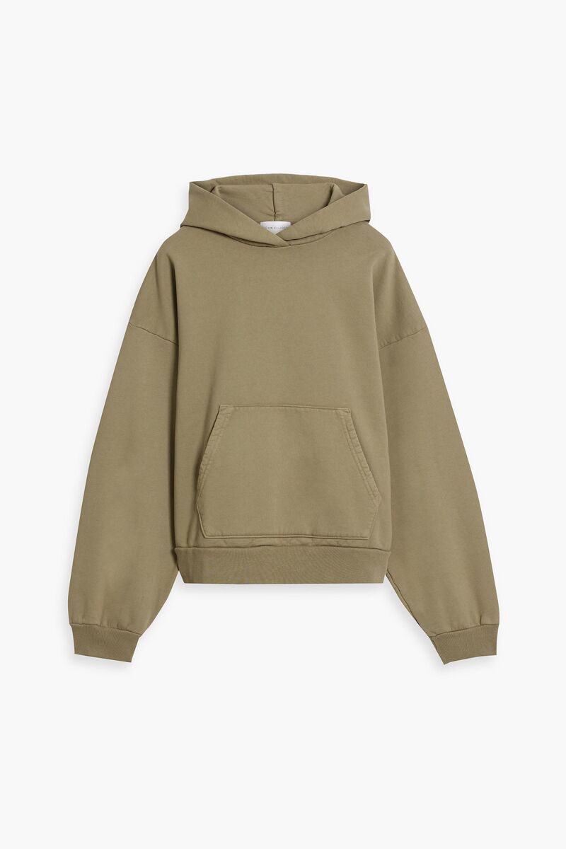 John Elliott - French cotton-terry hoodie - Green - 3