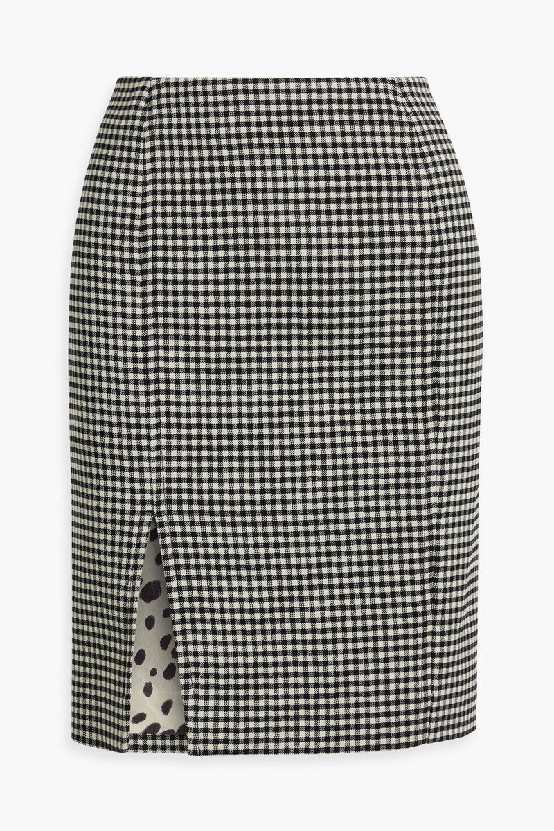 Marni - Gingham wool-blend skirt - Black - IT 38