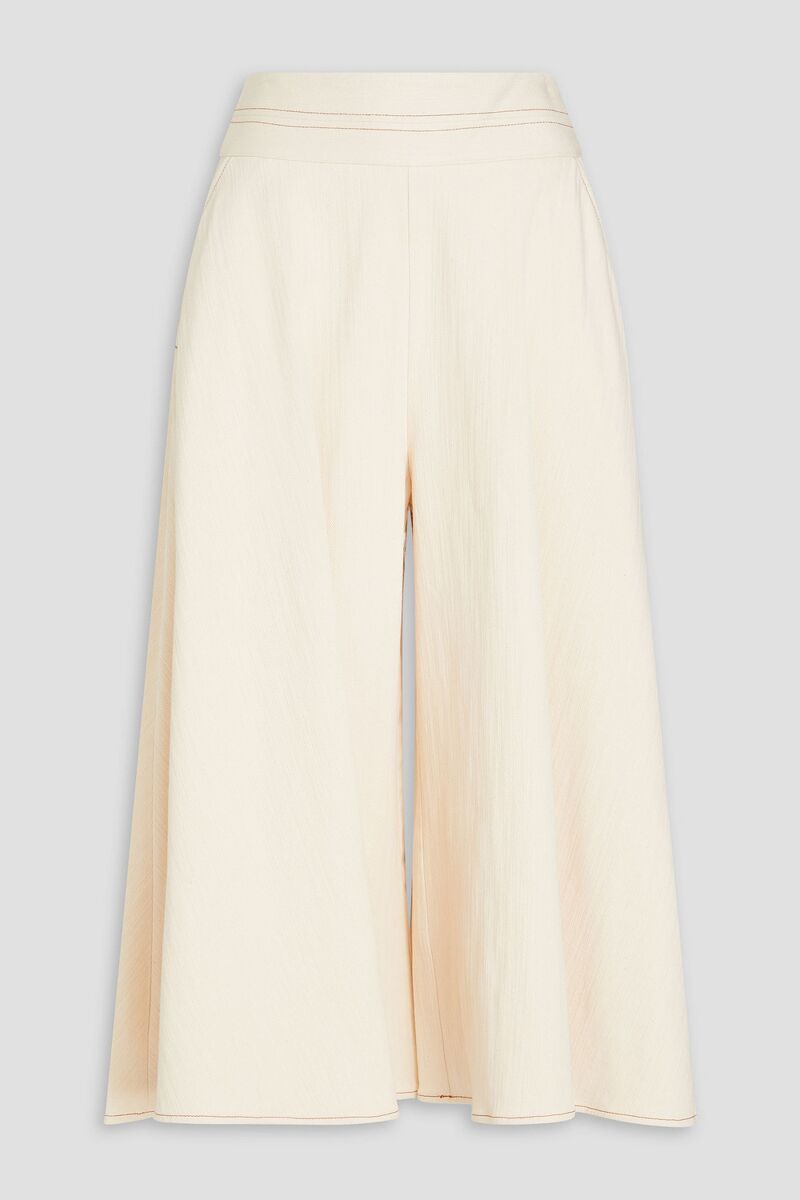 palmer//harding - Cropped high-rise wide-leg jeans - White - UK 12
