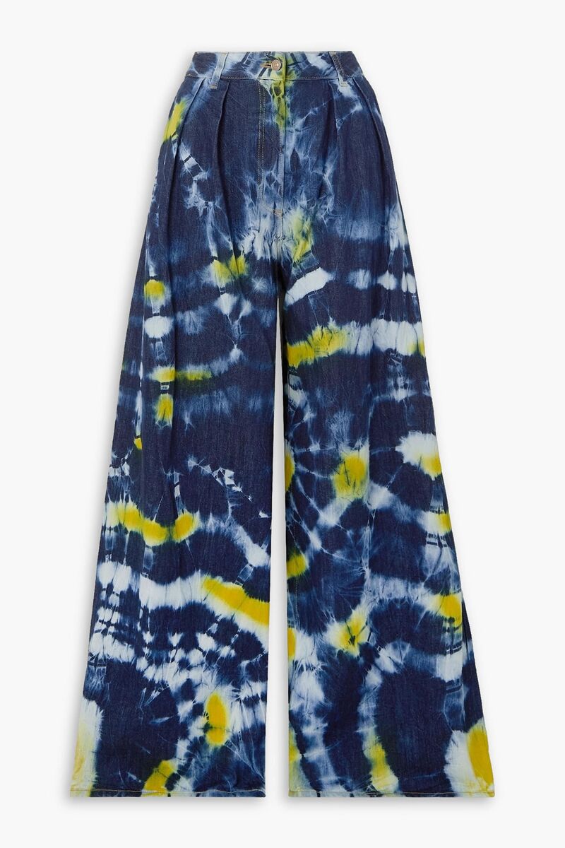 Alanui - Moonrise tie-dyed high-rise wide-leg jeans - Blue - 29