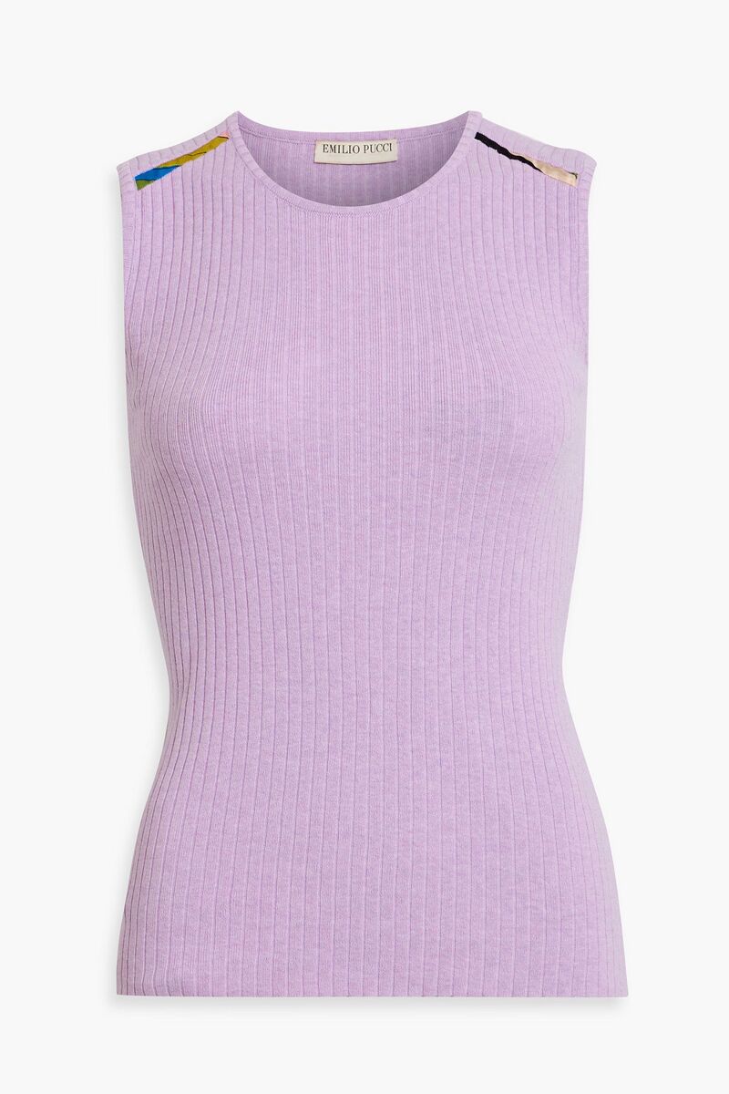Pucci - Ribbed cotton tank - Purple - L
